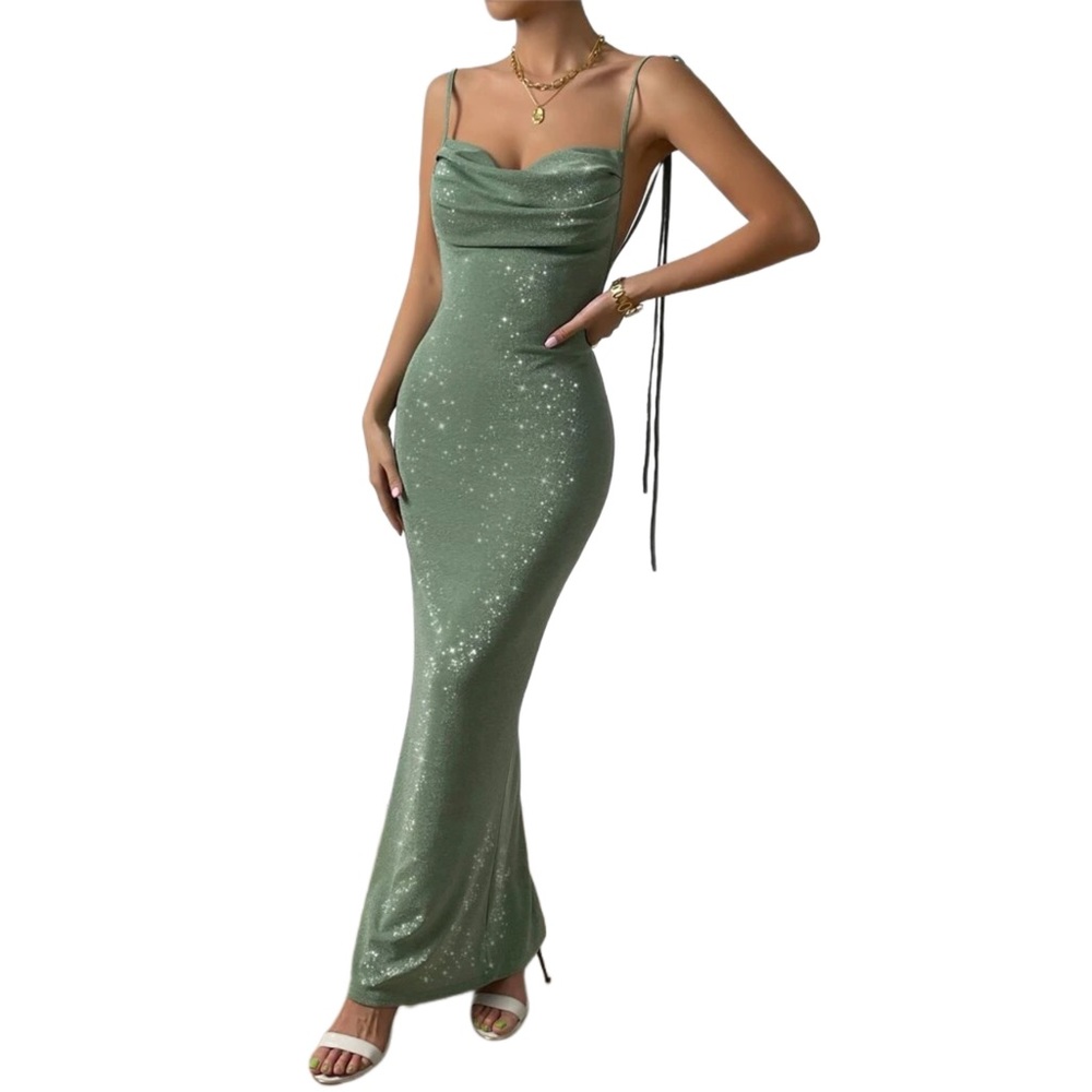 Green Backless Mermaid Prom Dress
